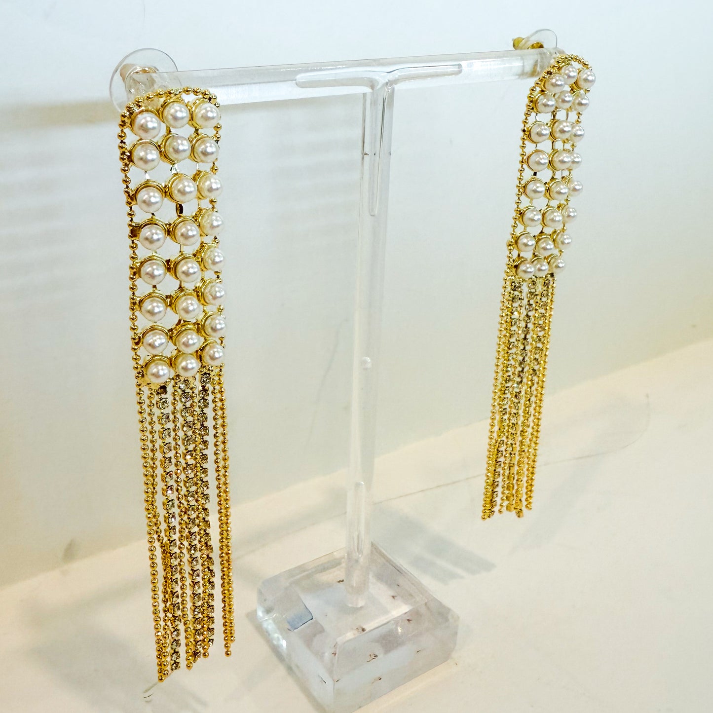 Pearl Diamond Drop Earrings
