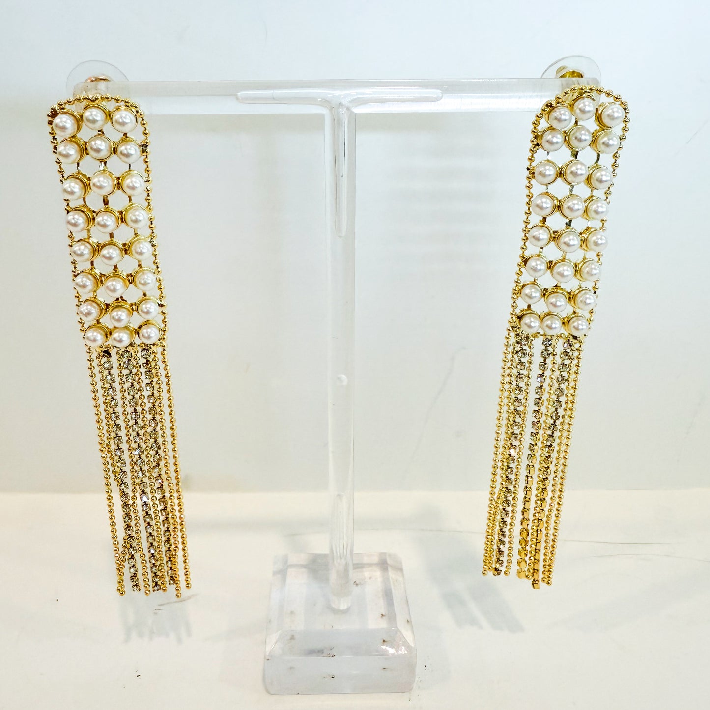 Pearl Diamond Drop Earrings