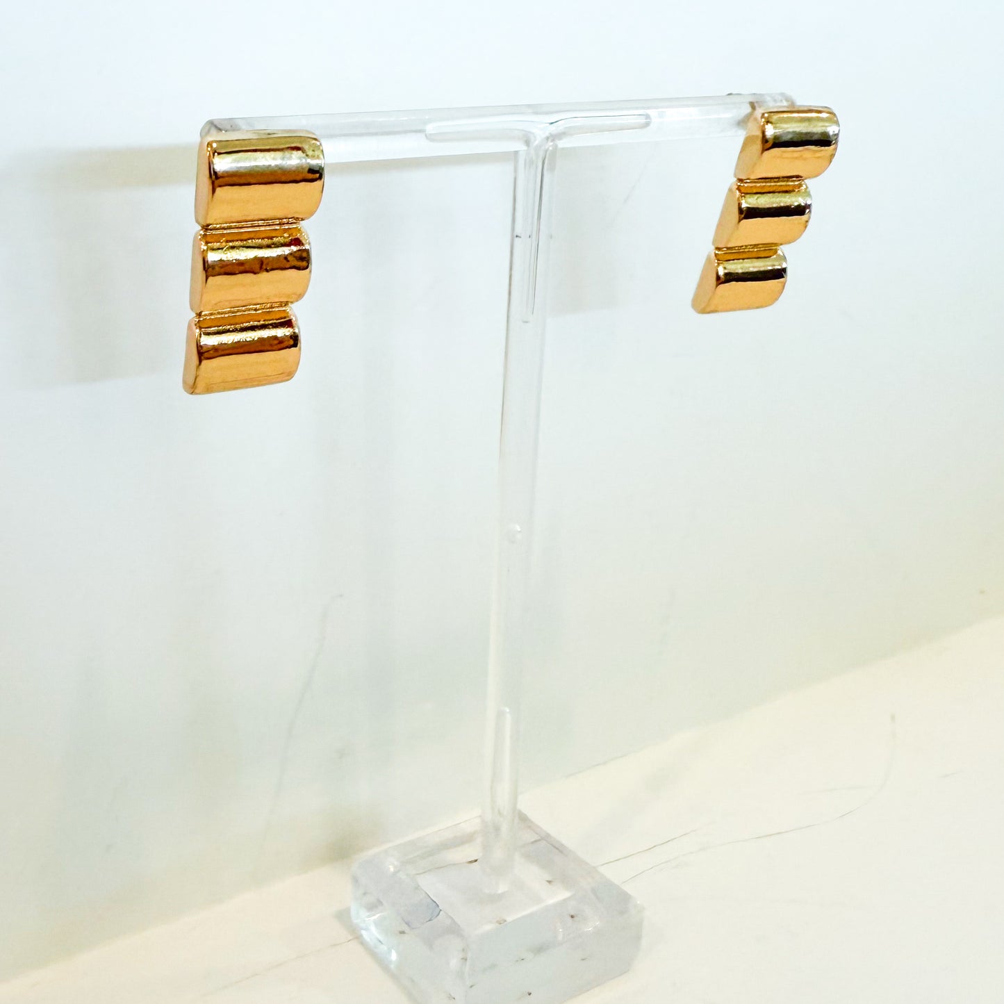 Gold Textured Drop Earrings