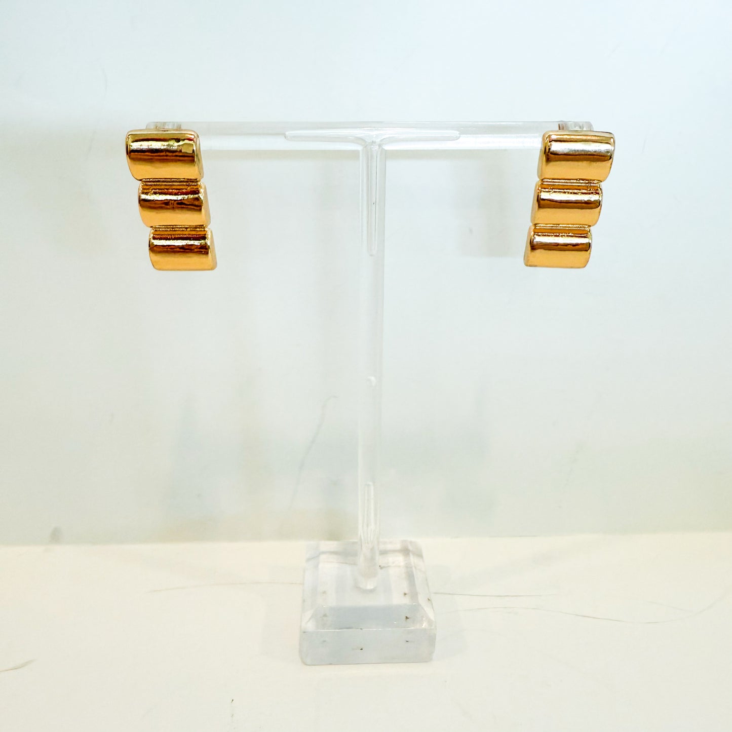 Gold Textured Drop Earrings