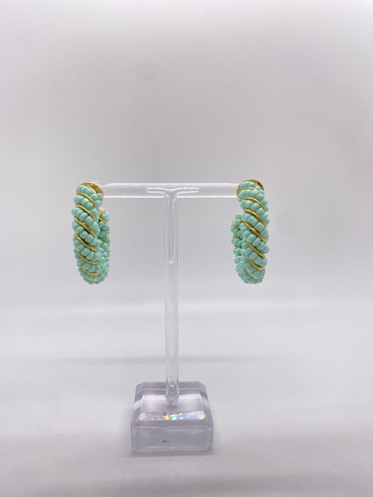 Beaded Twist Hoops