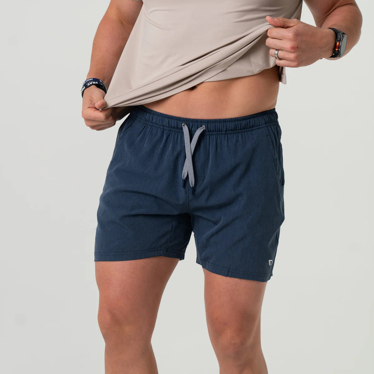 Heathered Navy Short with American Flag Liner