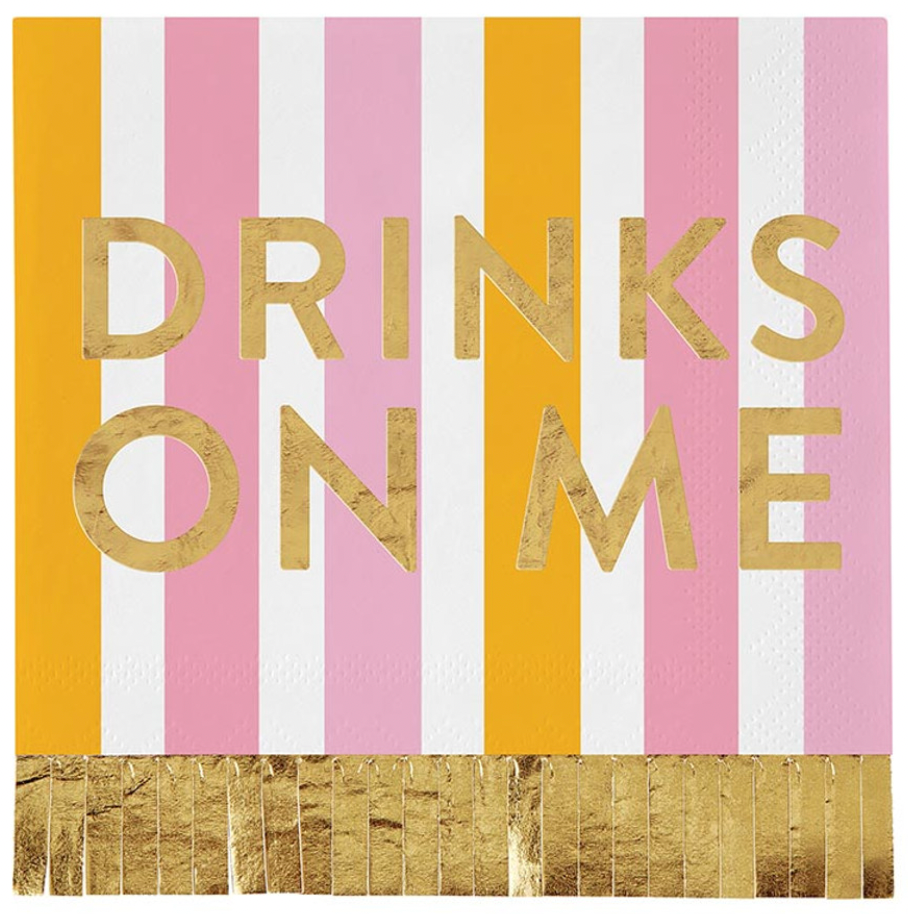 Drinks on Me Cocktail Napkins