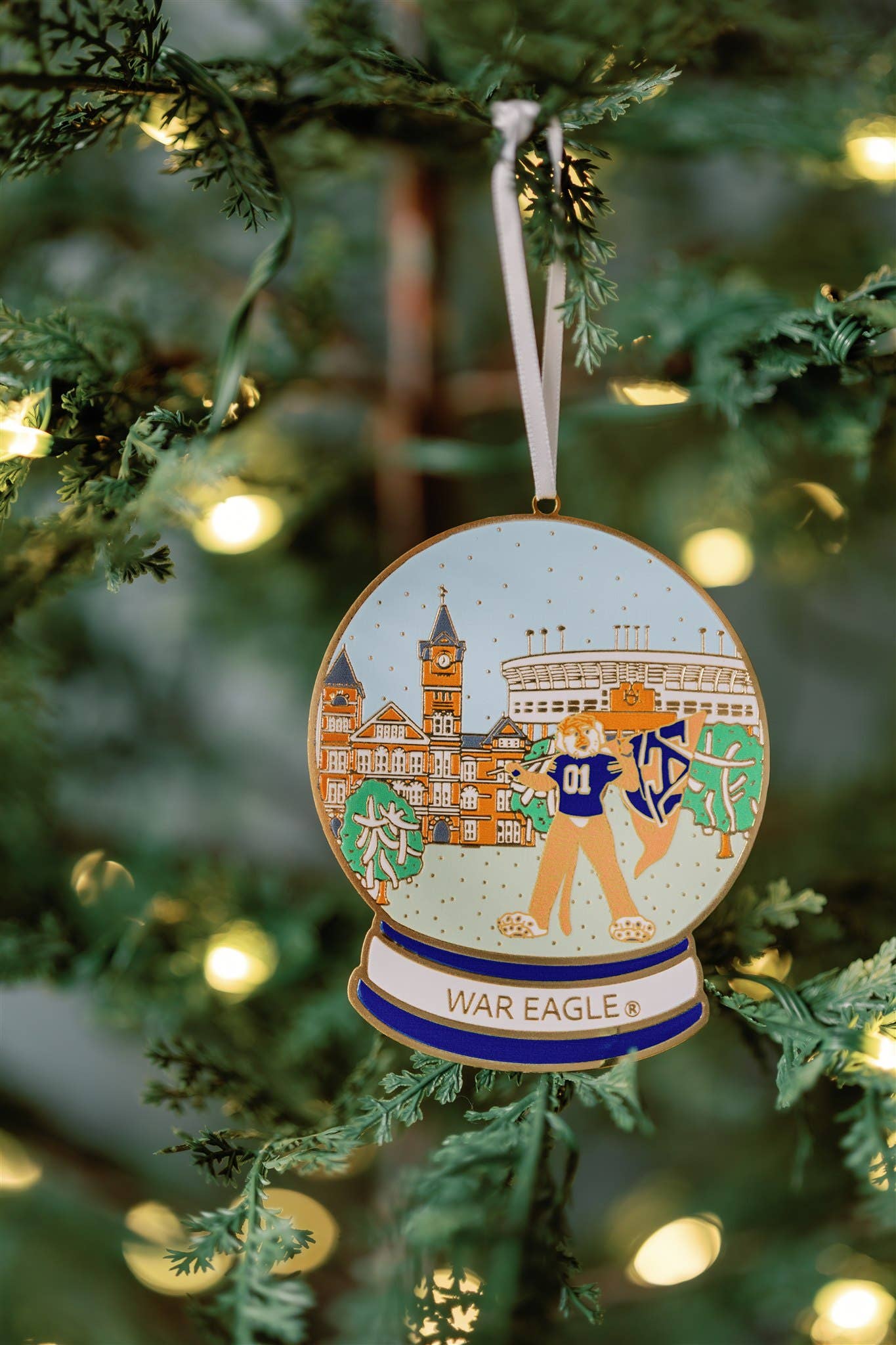 Enamel Auburn University Snow Globe Ornament, Christmas