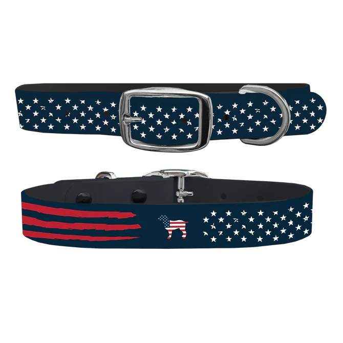 Brown Dog Navy Flag Dog Collar