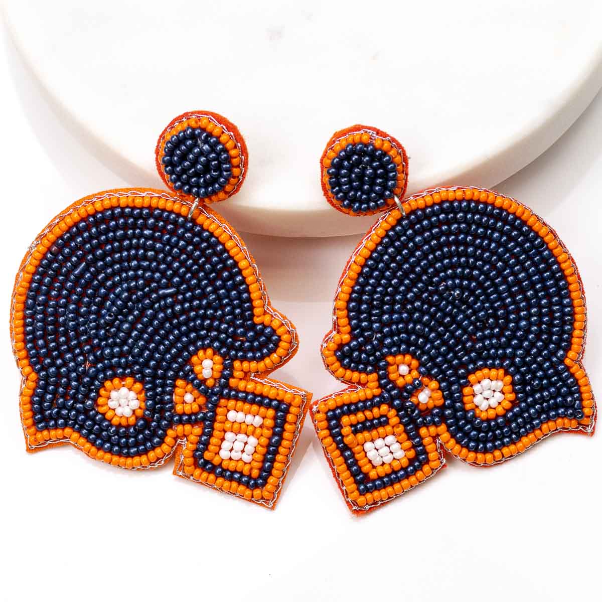 Football Helmet Beaded Earrings