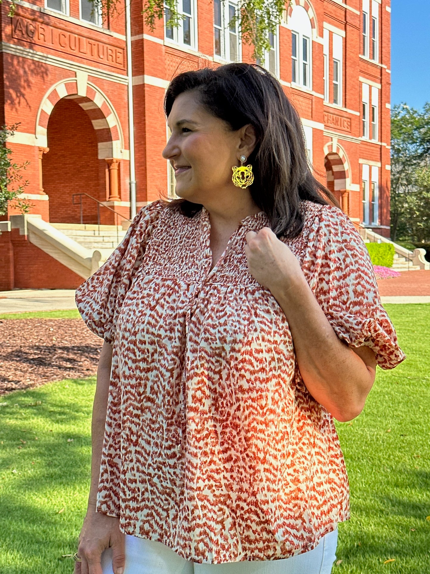 Queen of Sparkles Orange Feather Tee