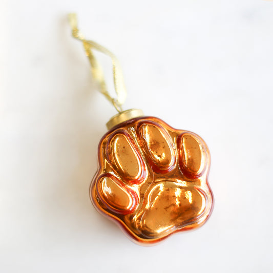 Tiger Paw Glass Ornament