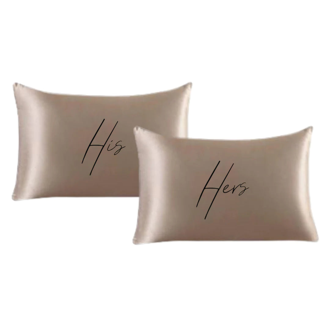 Satin His/Hers Pillowcase Set