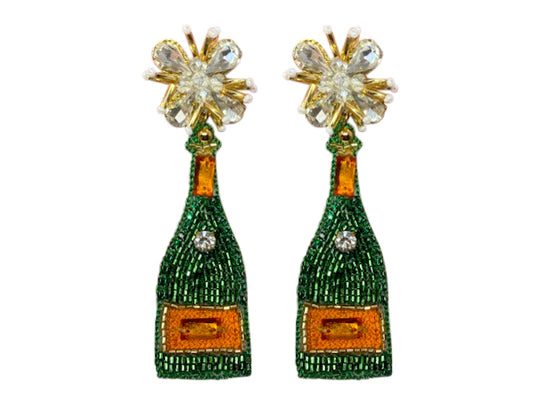 Champagne Popping Beaded Earrings