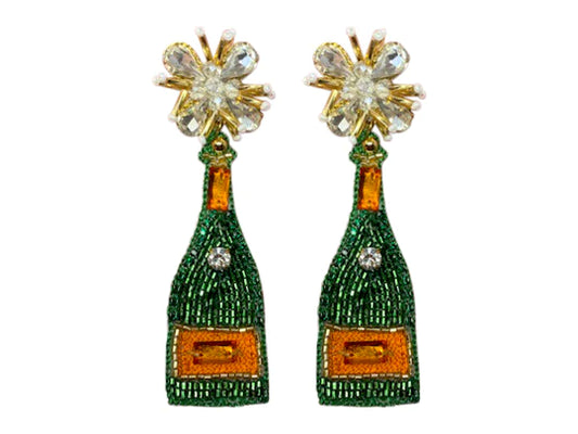 Champagne Popping Beaded Earrings