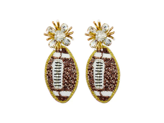 Beaded Football Burst Earrings