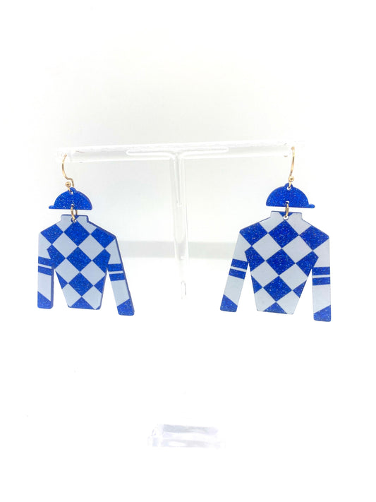 Blue Jockey Jacket Earrings