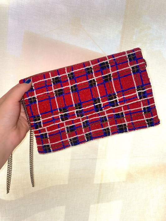 Plaid Beaded Bag