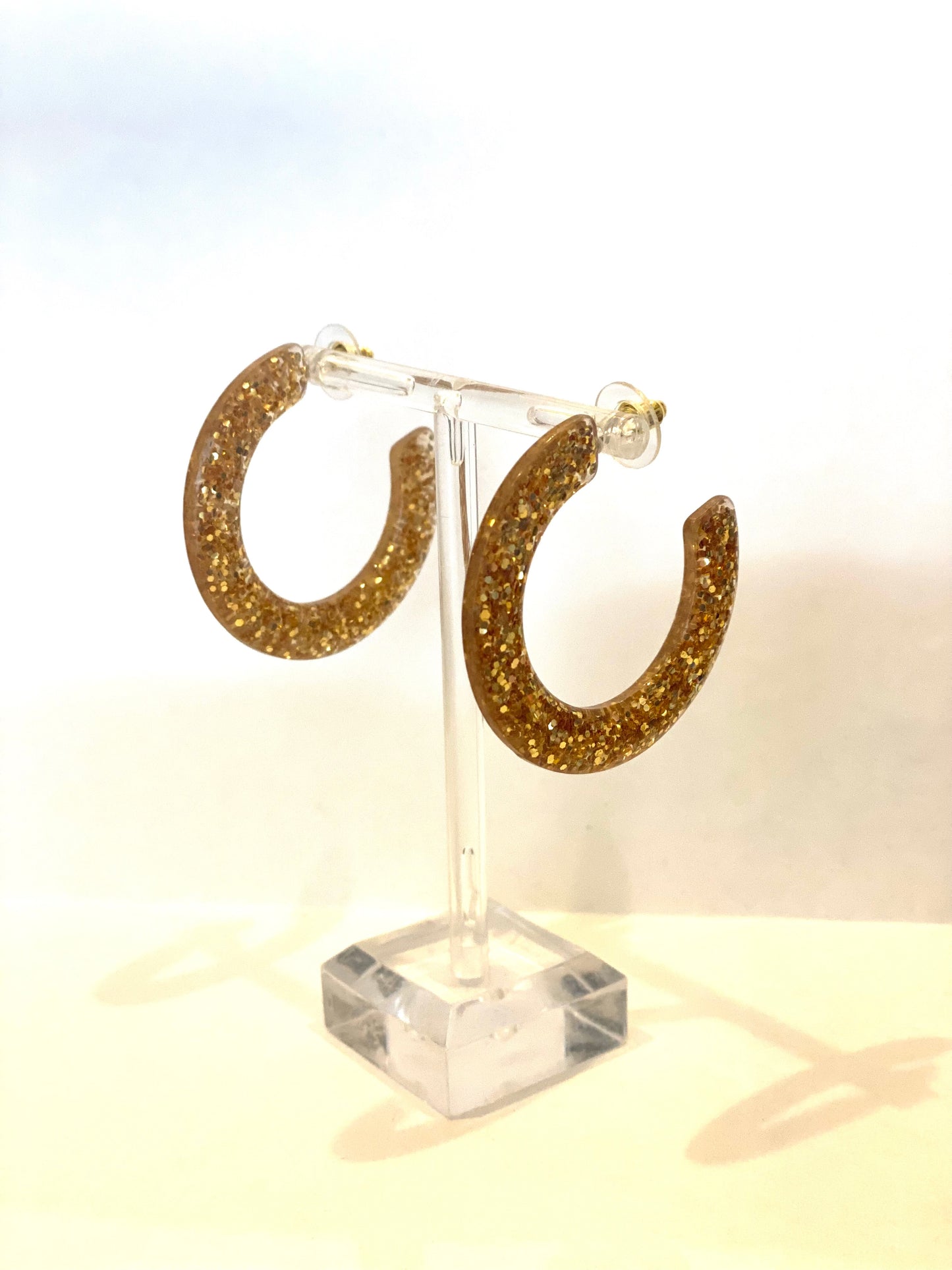 Gold Glitter Please Earrings