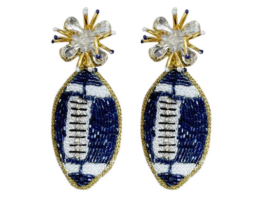 Beaded Football Burst Earrings