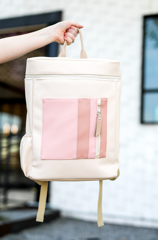 Blaze Backpack in Cream & Mauve