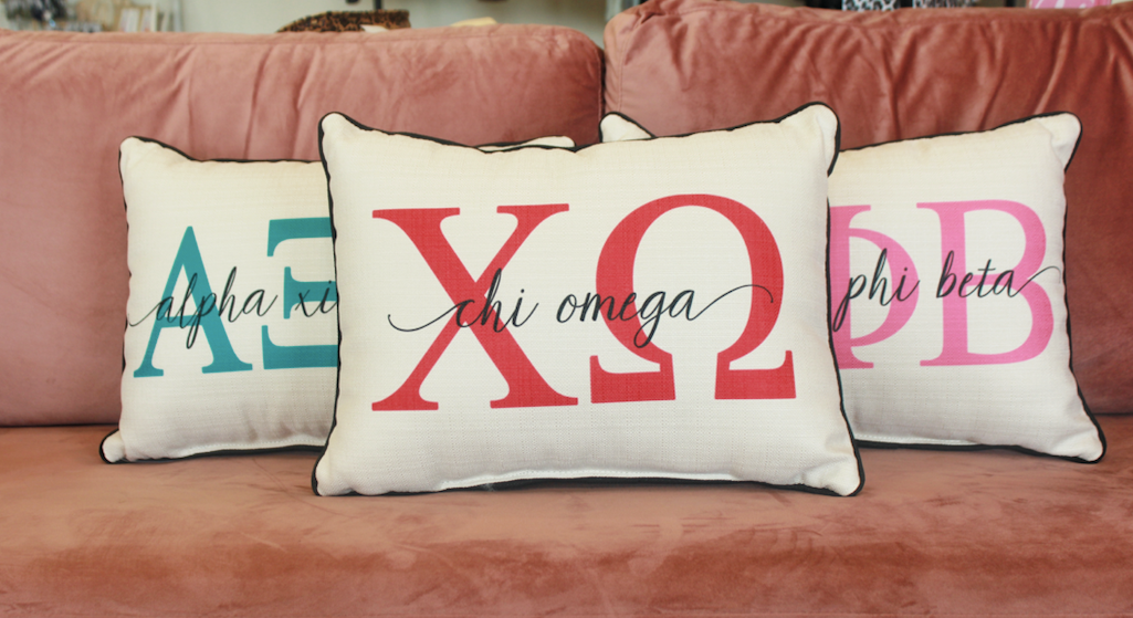 Sorority Letter Overlap Pillow