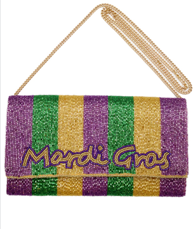 Mardi Gras Beaded Crossbody