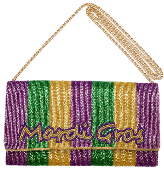 Mardi Gras Beaded Crossbody