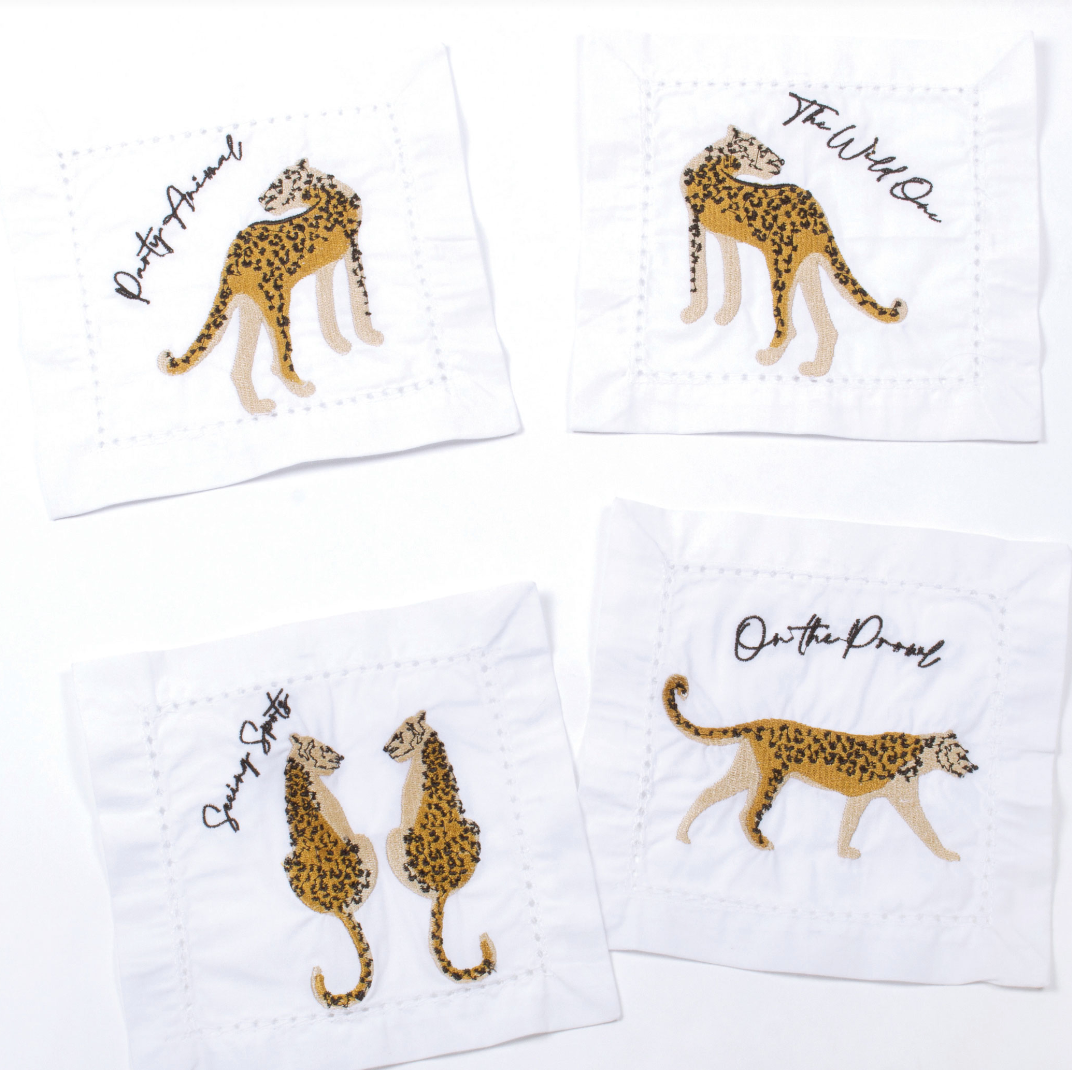 4 Piece Cloth Cocktail Napkin Set