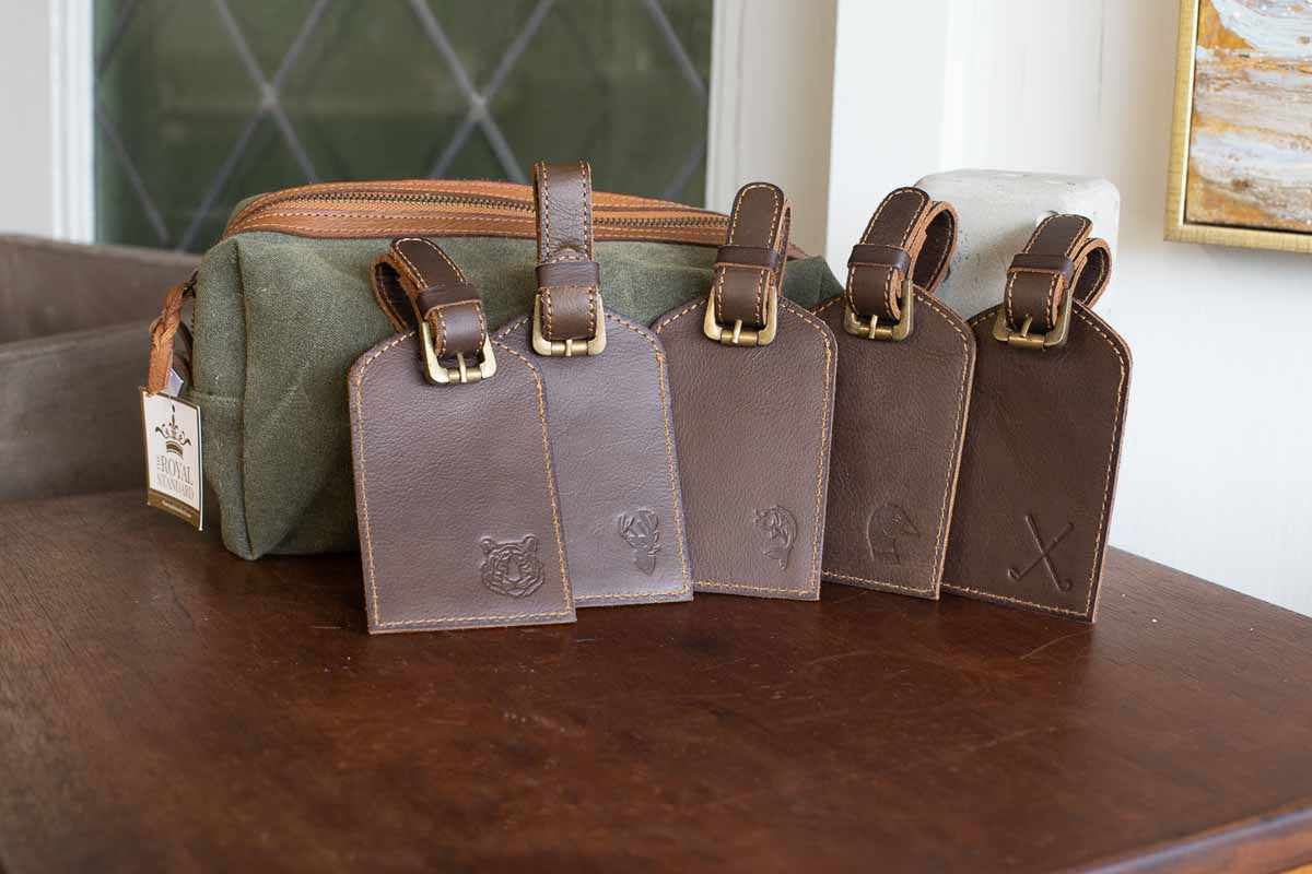 Men's Leather Embossed Luggage Tag