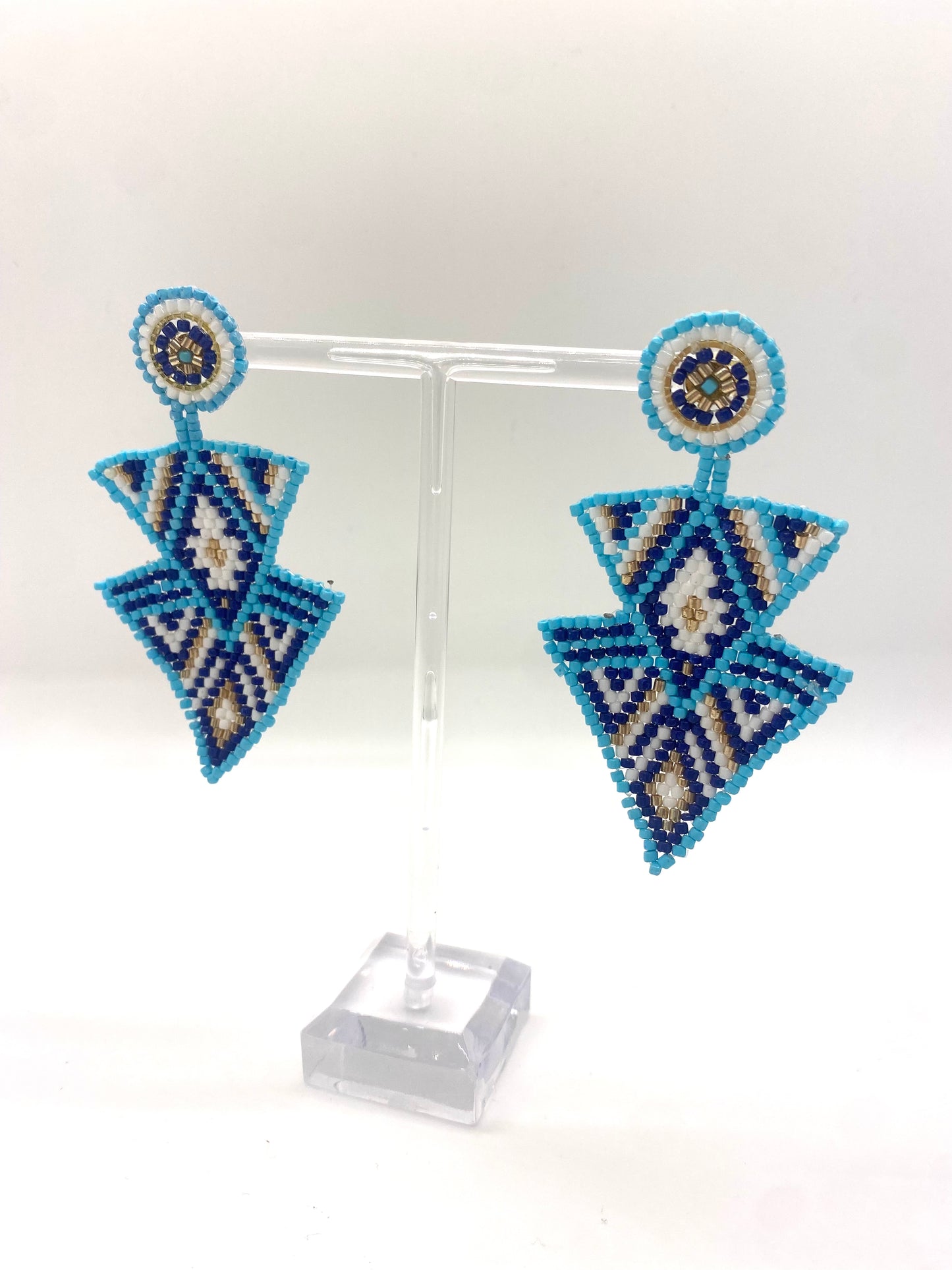 Beaded Turquoise Arrow Earrings