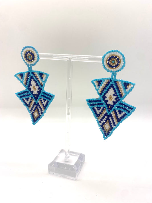 Beaded Turquoise Arrow Earrings