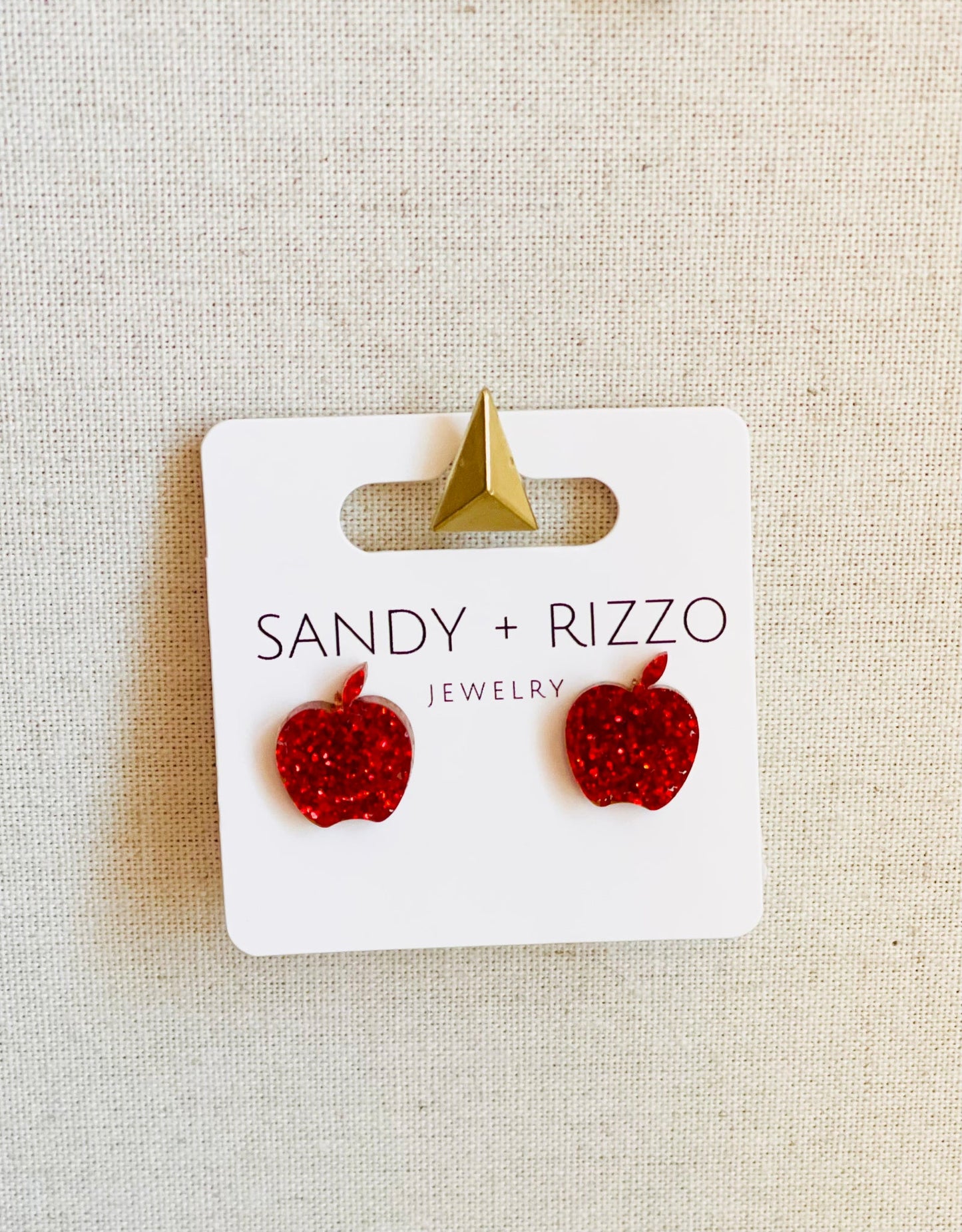 Sandy + Rizzo Red Apple Stud