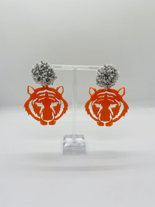 Tiger Face Earrings