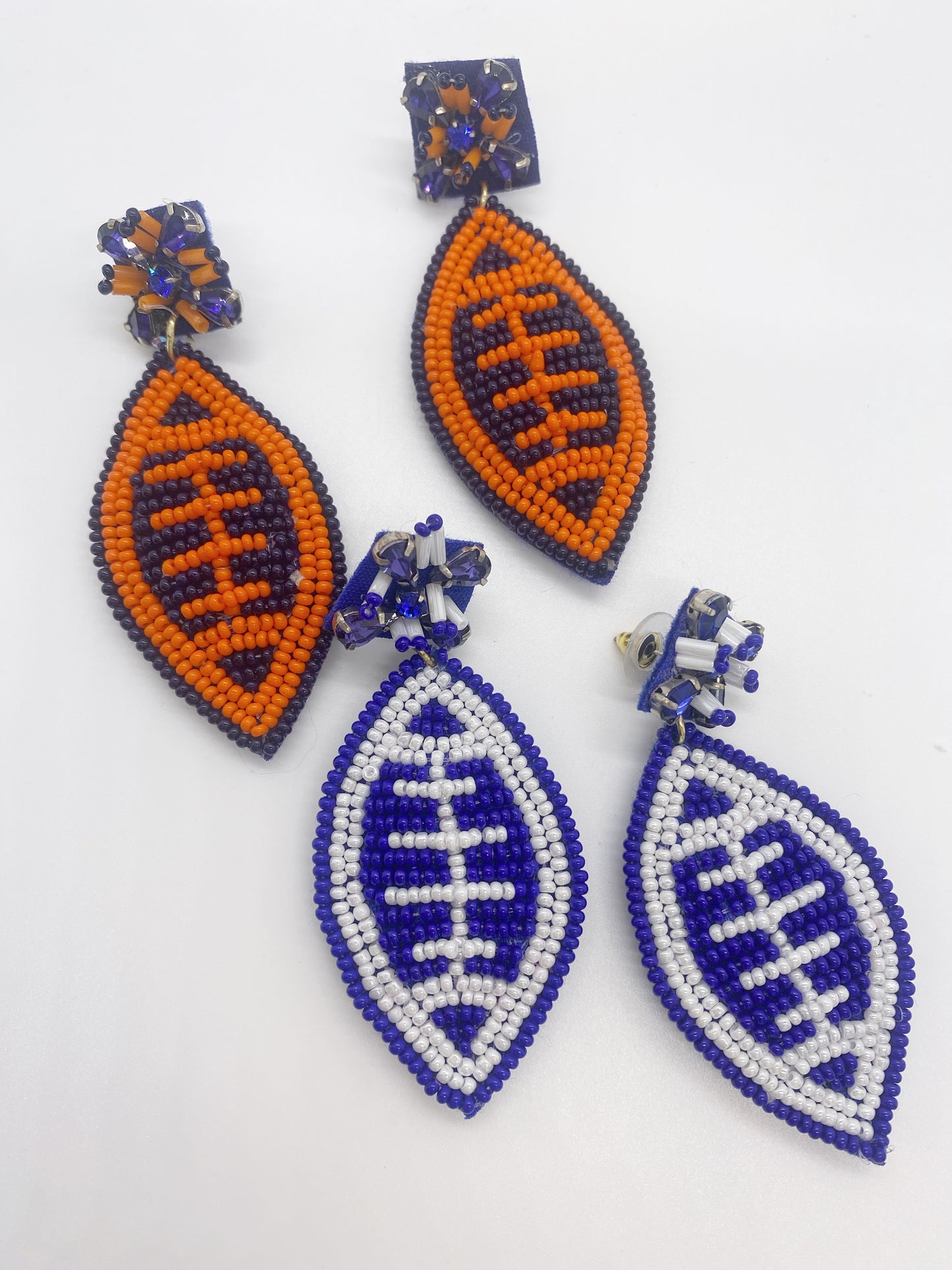 We've Got Spirit Beaded Football Earrings