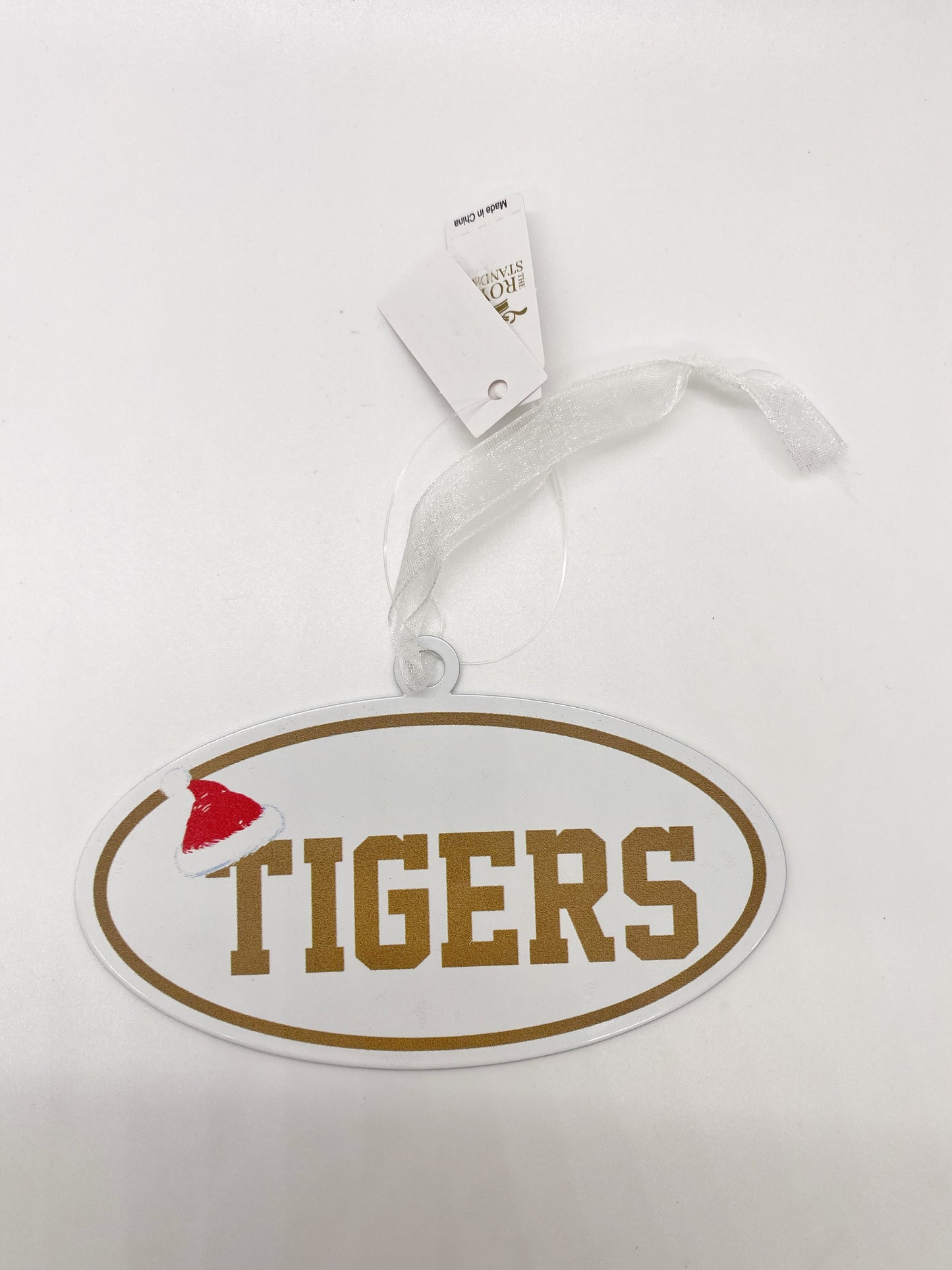 Galvanized TIGERS Santa Hat Ornament