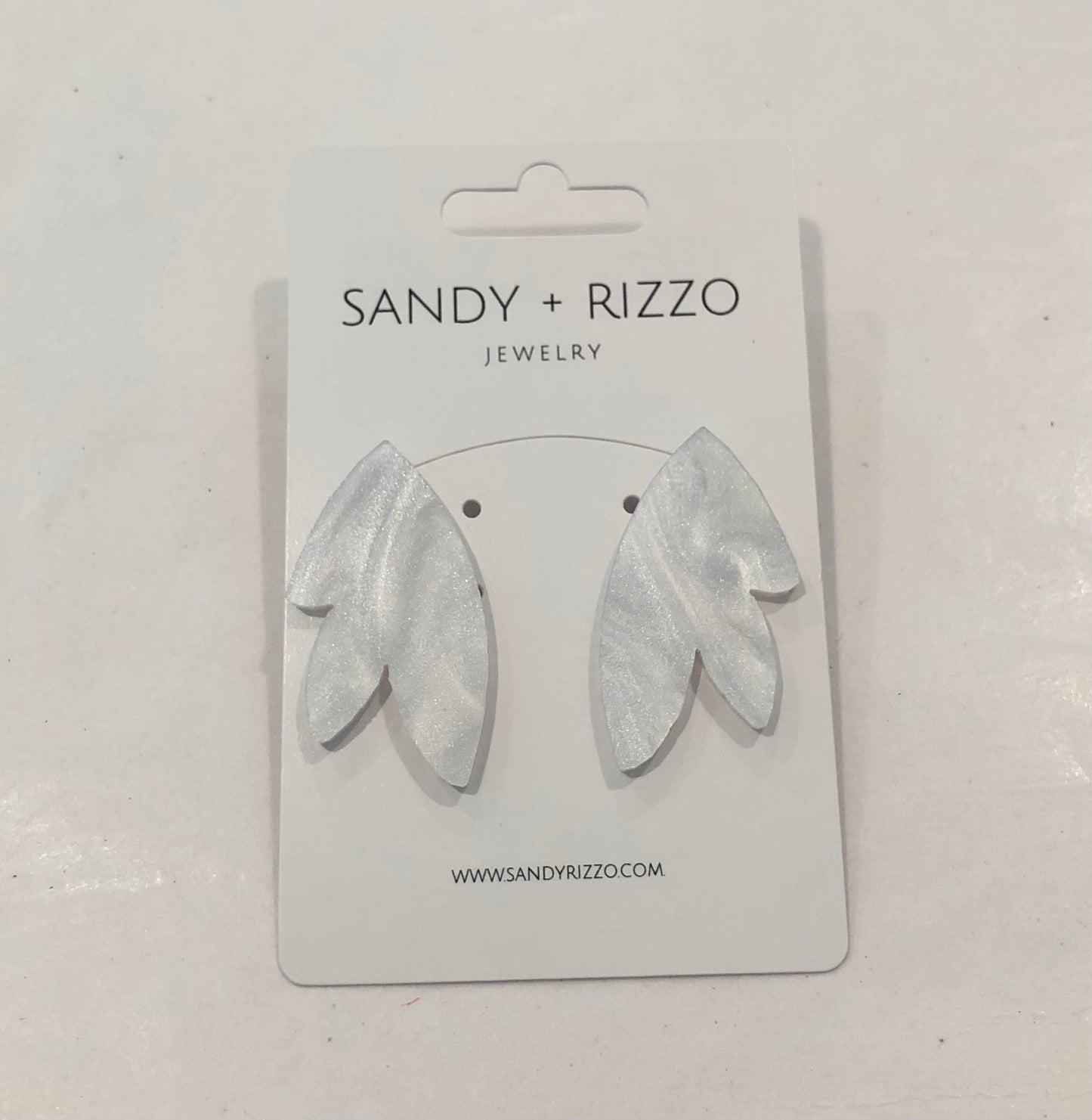Sandy + Rizzo Pearl Feather Stud-Large