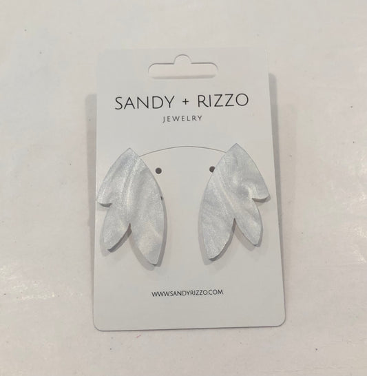 Sandy + Rizzo Pearl Feather Stud-Large