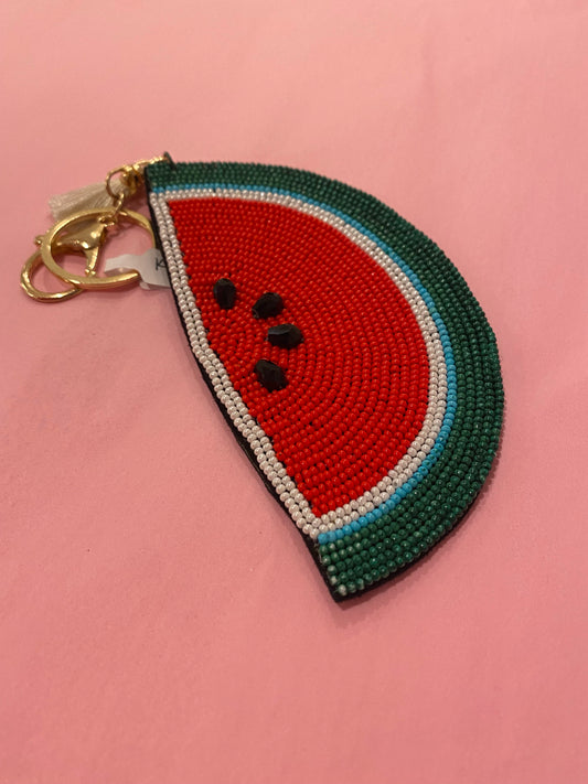 Large Beaded Watermelon Keychain