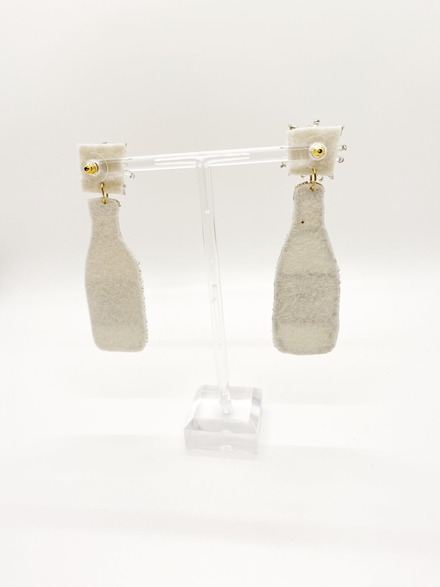Team Bride Champagne Earrings Silver