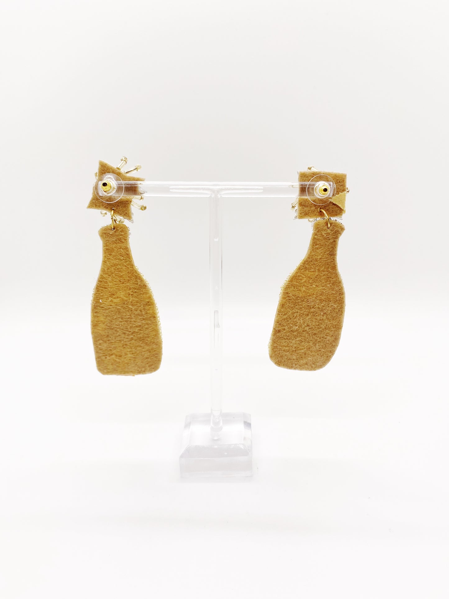 Team Bride Champagne Earrings Gold