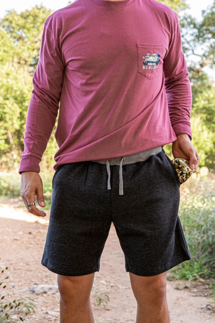 Burlebo Black Fleece Shorts - Camo Pockets