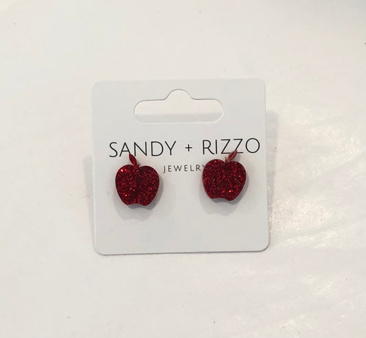 Sandy + Rizzo Red Apple Stud