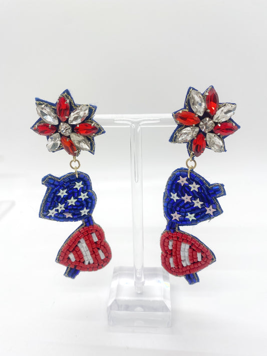 USA Heart Sunglasses Earring