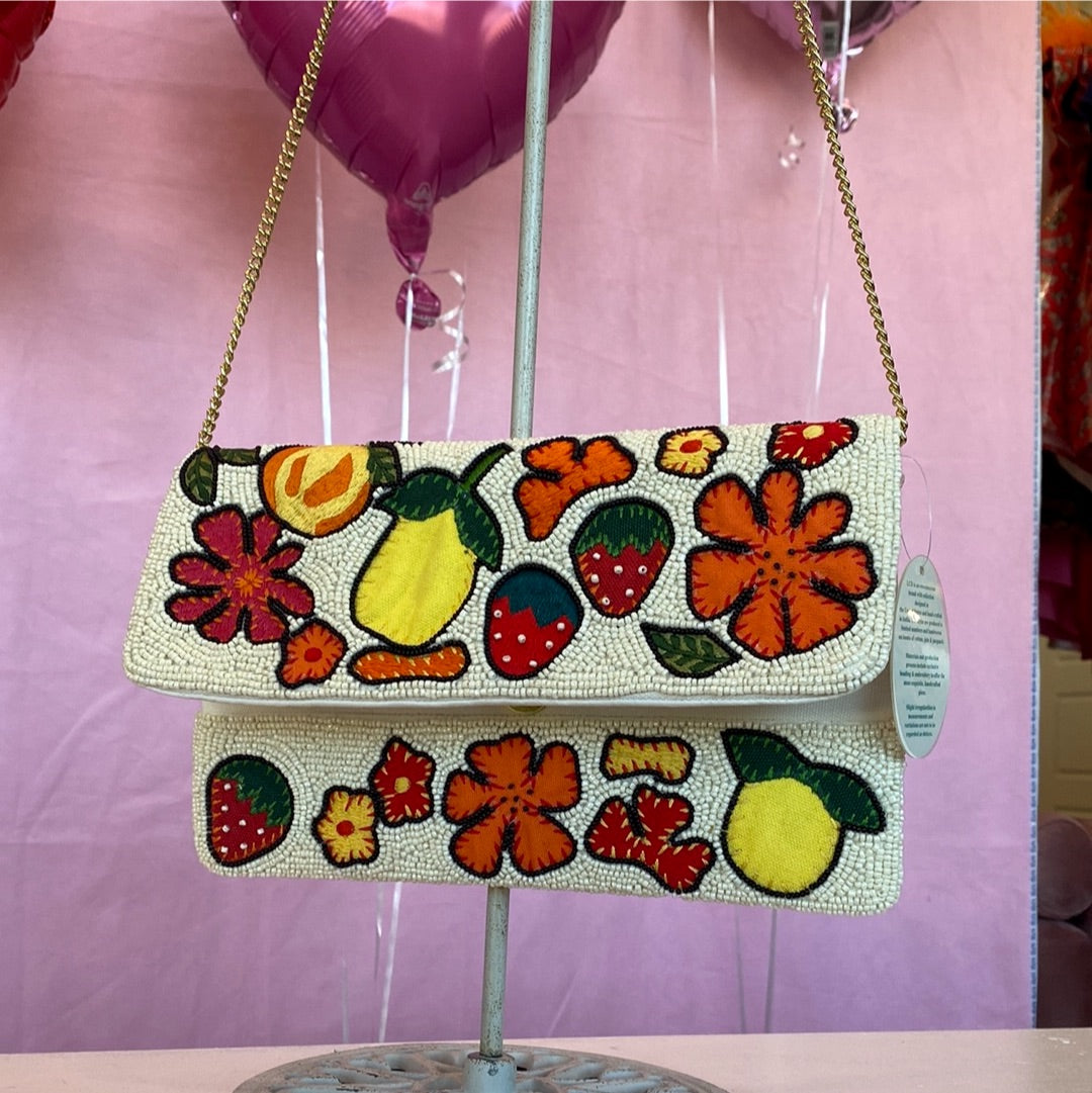 Summer Fruit Beaded Bag