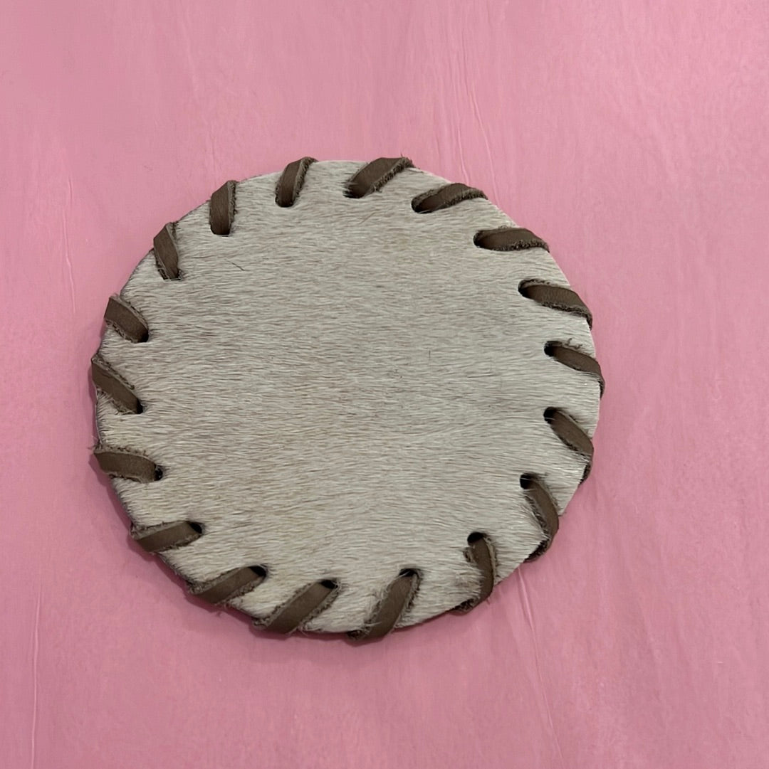 Cowhide Circle Coasters