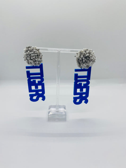 T-I-G-E-R-S Blue Earrings