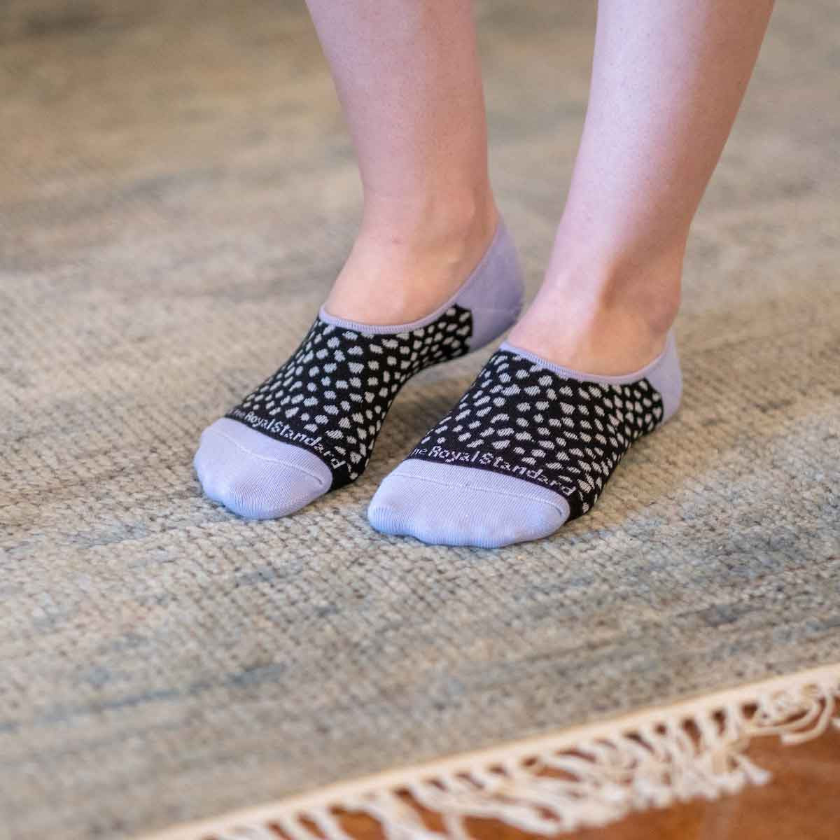 Purple Spot On No Show Socks