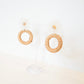 Raffia Circle and Flower Earrings