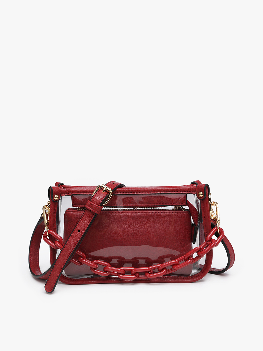 M2226CR Jessica Clear Crossbody w/ Chain: Orange