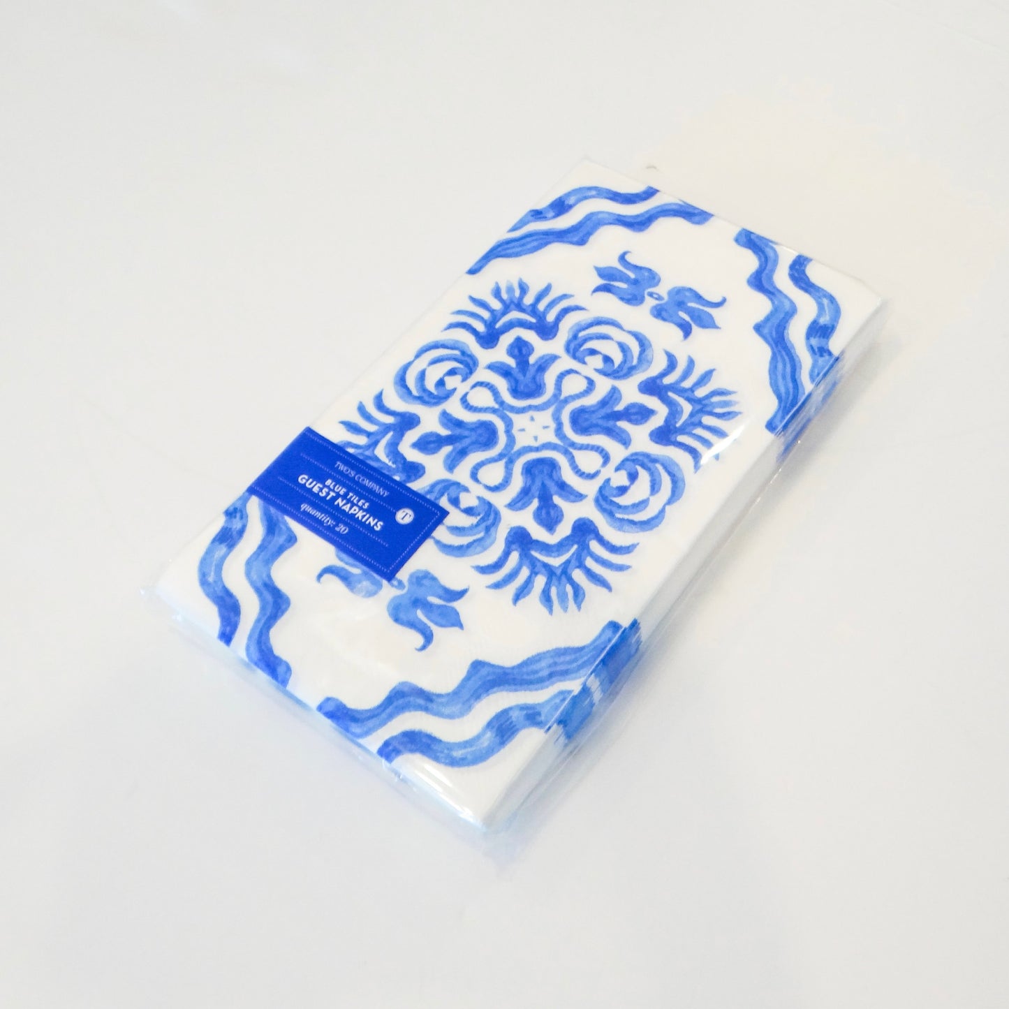 Blue Block Print Guest Towel