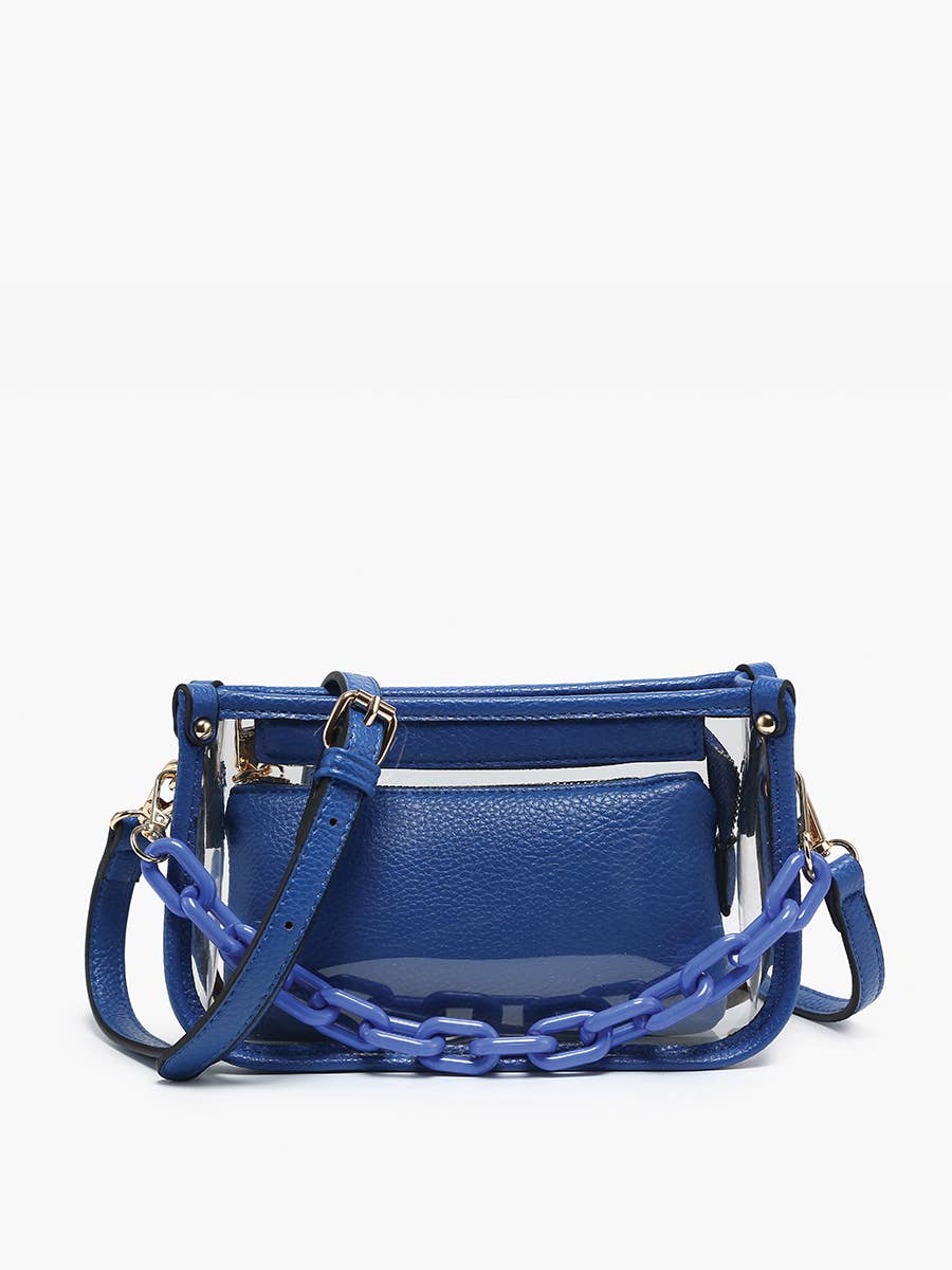 M2226CR Jessica Clear Crossbody w/ Chain: Orange