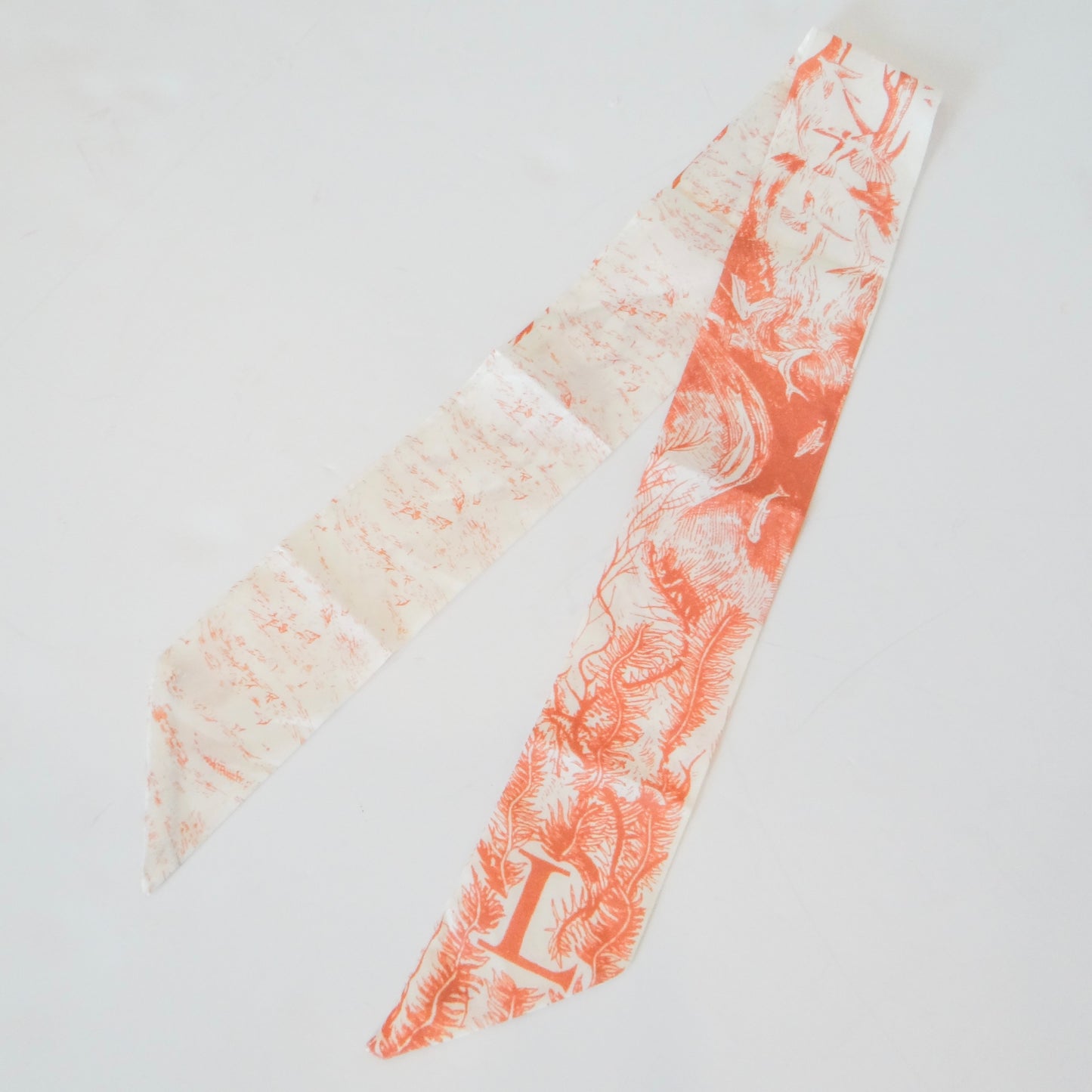 Orange Toile Skinny Scarf