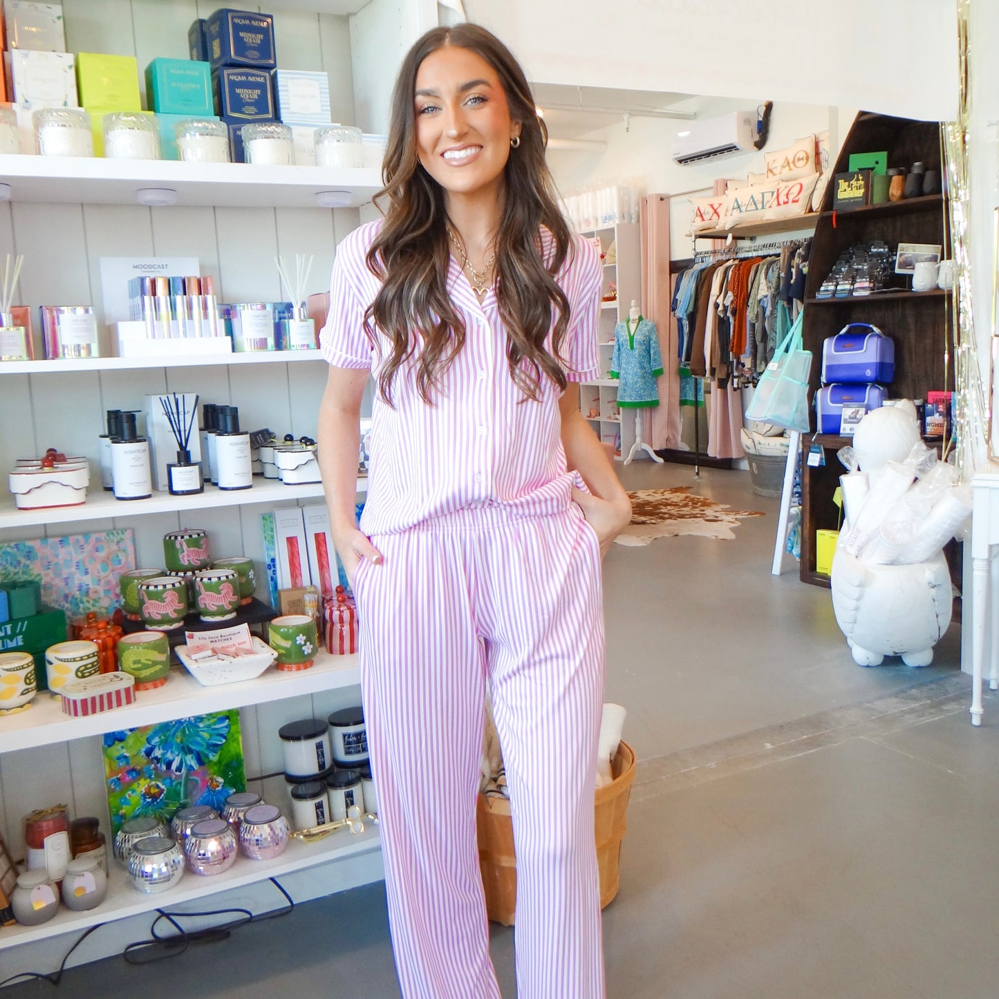 Pink Pinstripe Sleep Pants